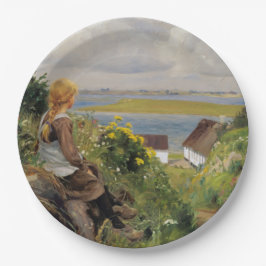 女失ったの考え子(H.A. Brendekilde) ペーパープレート