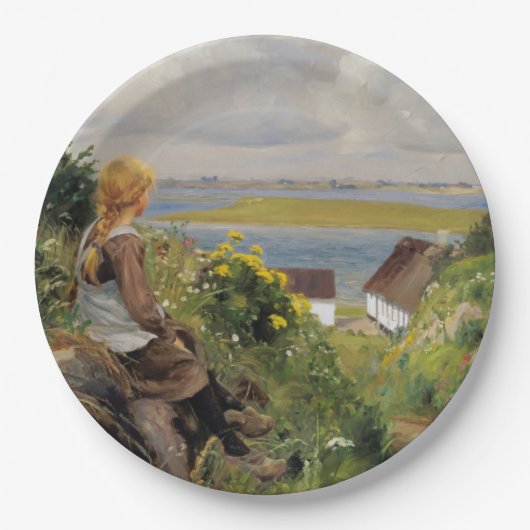 女失ったの考え子(H.A. Brendekilde) ペーパープレート (正面)