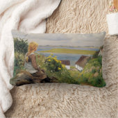 女失ったの考え子(H.A. Brendekilde) ランバークッション (ブランケット)