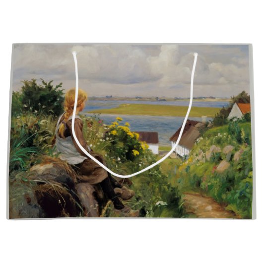 女失ったの考え子(H.A. Brendekilde) ラージペーパーバッグ (正面)