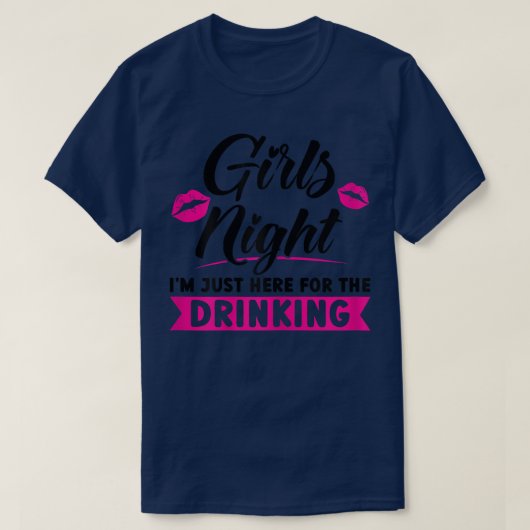 女女の子の夜ここで飲みパーティー Tシャツ (デザイン正面)
