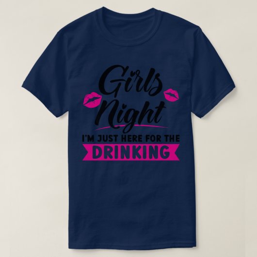 女女の子の夜ここで飲みパーティー Tシャツ (デザイン正面)