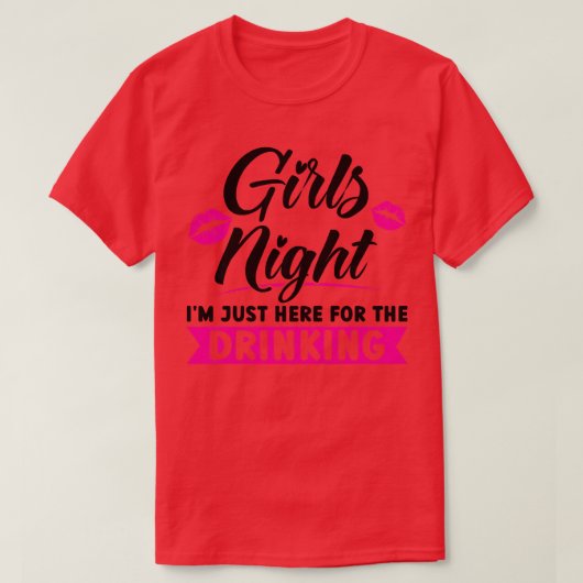 女女の子の夜ここで飲みパーティー Tシャツ (デザイン正面)