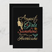 女威厳があるの子はサンシャイン威厳がある誕生日 招待状 (正面/裏面)