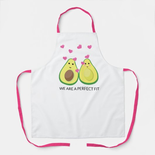 女子おもしろいアボカドBBQ料理エプロン用エプロン エプロン (正面)