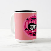 女子おもしろいゴルファープロのゴルフ狂信的スポーツ ツートーンマグカップ (正面左)