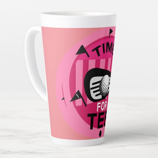 女子おもしろいゴルファープロ狂信的ゴルフ カフェラテマグ (左アングル)