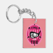 女子おもしろいゴルファープロ狂信的ゴルフ キーホルダー (正面左)