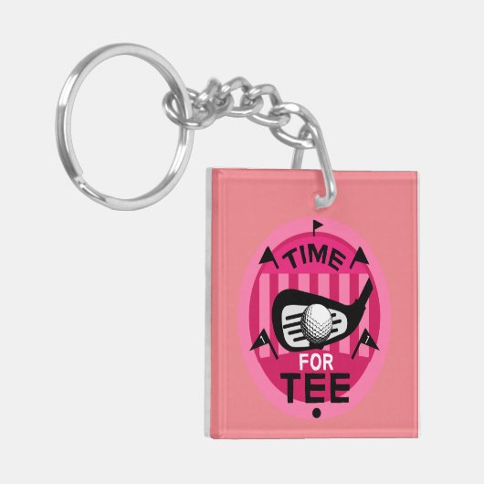 女子おもしろいゴルファープロ狂信的ゴルフ キーホルダー (正面左)