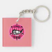 女子おもしろいゴルファープロ狂信的ゴルフ キーホルダー (裏面)