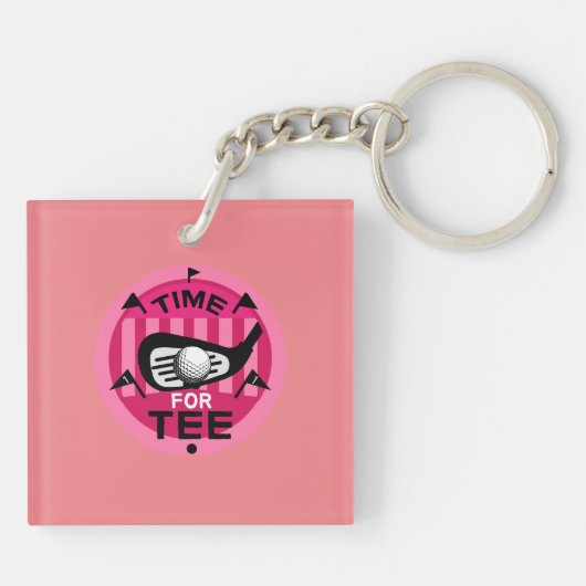 女子おもしろいゴルファープロ狂信的ゴルフ キーホルダー (裏面)