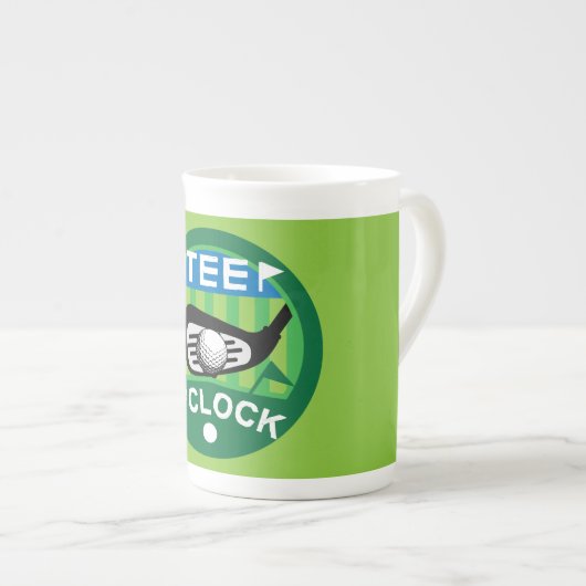 女子おもしろいゴルファープロ狂信的ゴルフ ボーンチャイナマグカップ (正面右)