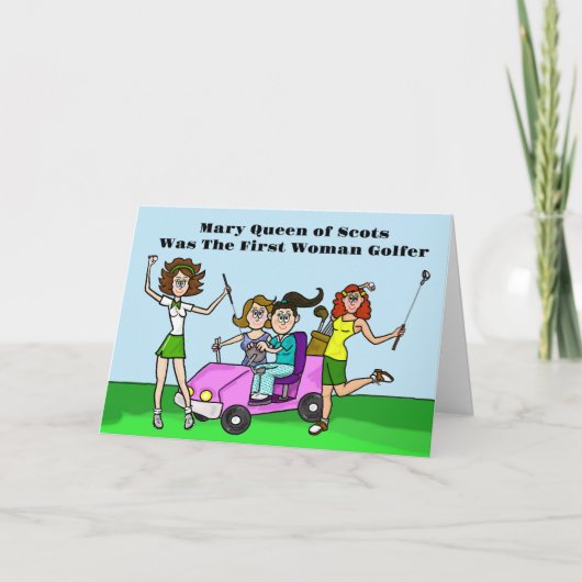 女子おもしろいゴルフ月間グリーティングカード カード (正面)
