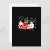 女子おもしろいスイーツ用クリスマスコーヒー冬Cof 招待状 (正面/裏面)