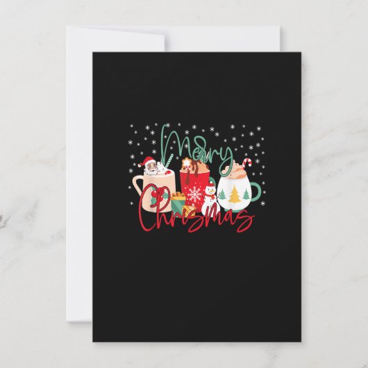 女子おもしろいスイーツ用クリスマスコーヒー冬Cof 招待状 (正面)