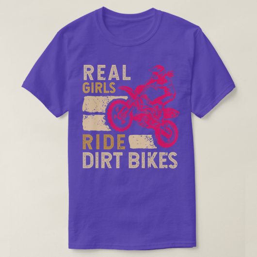 女子おもしろいスポーツ用ガールダートバイクアート Tシャツ (デザイン正面)