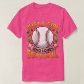 女子おもしろいソフトボールスポーツ好き Tシャツ (デザイン正面)