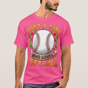 女子おもしろいソフトボールスポーツ好き Tシャツ