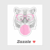 女子おもしろいタイガーグラス&ピンクバブルガムAnim シール (シート)