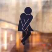 女子おもしろいトイレの看板 ウィンドウサイン (シート2)