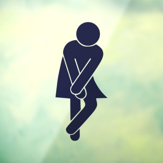 女子おもしろいトイレの看板 ウィンドウサイン (シート3)