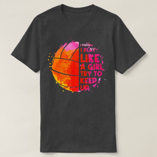 女子おもしろいバレーボール用バレーボールデザイン Tシャツ (デザイン正面)