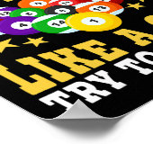 女子おもしろいビリヤードデザインPo ポスター (角)