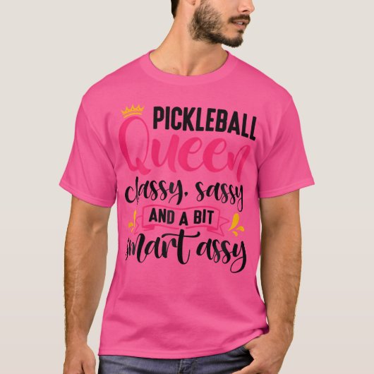 女子おもしろいピクルボールのクイーングラフィック Tシャツ (正面)