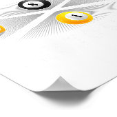 女子おもしろいプールデザインビリヤードP ポスター (角)