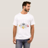 女子おもしろいプールデザインビリヤードP Tシャツ (正面フル)