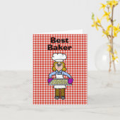 女子おもしろいベー最高のカーのグリーティングカード カード (黄色い花)