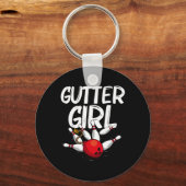 女子おもしろいボーリングデザインボウリングをする人、 クリケットの投手ボウリン キーホルダー (正面)