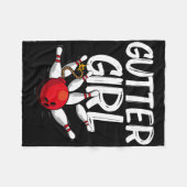 女子おもしろいボーリングデザインボウリングをする人、 クリケットの投手ボウリン フリースブランケット (正面(横))