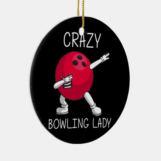 女子おもしろいボーリングプレゼントおばあちゃんボウリングをする人、 クリケットの投手ゲーム セラミックオーナメント (右)