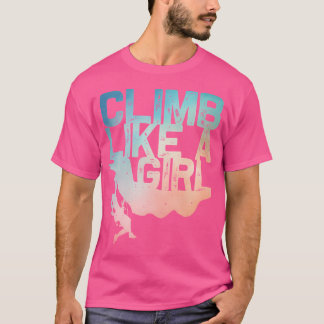 女子おもしろい女子キッズRoのためのロック登山デザイン Tシャツ