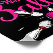 女子おもしろい女子ボーリングチーム名人形W ポスター (角)