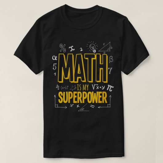 女子おもしろい数学は私の超大国の代数学の恋人S Tシャツ (デザイン正面)