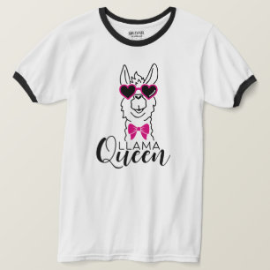 女子おもしろい用ラマ女王Tシャツ Tシャツ