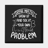 女子おもしろい男子10代の男性の女性Deのための数学引用文 マグネット (正面)