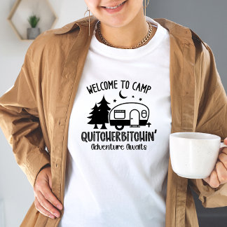 女子おもしろい皮肉キャンピングTシャツ Tシャツ