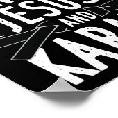 女子おもしろい空手デザイン武術 ポスター (角)