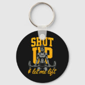 女子おもしろい重量挙げボディビル筋肉Sa キーホルダー (正面)