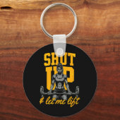 女子おもしろい重量挙げボディビル筋肉Sa キーホルダー (正面)