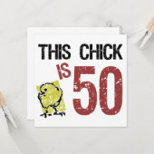 女子おもしろい50誕生日 カード (正面/裏面インサイチュ)