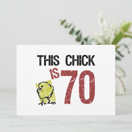 女子おもしろい70誕生日 カード (スタンド正面)