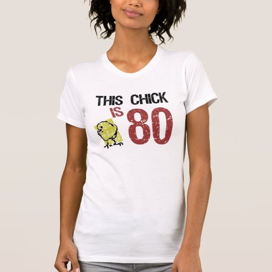 女子おもしろい80誕生日 Tシャツ (正面)