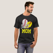 女子おもしろいMのボール母ソフトボール野球ギフト Tシャツ (正面フル)