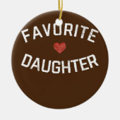 女子お気に入りの娘ハート動揺してヴィンテージ セラミックオーナメント (正面)