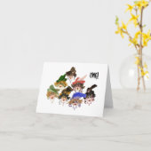 女子お洒落間抜けビーチサンダルカード カード (黄色い花)