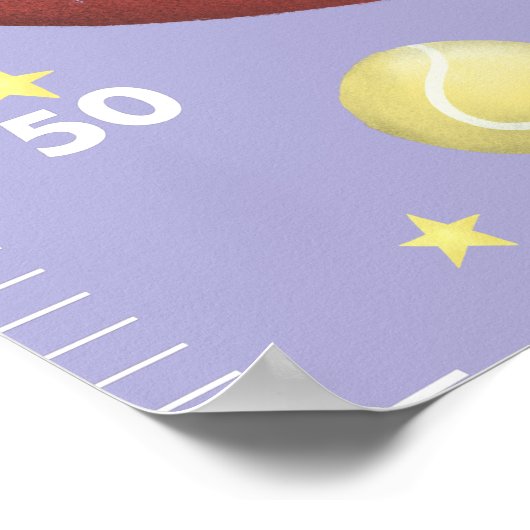 女子かわいい紫のメートルスポーツの成長チャート ポスター (角)